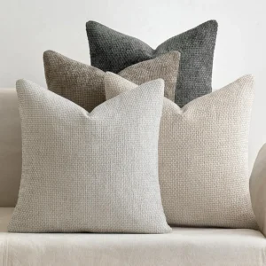Pack of 4 Chenille Pillow Covers 20x20 Inch, Soft Decorative