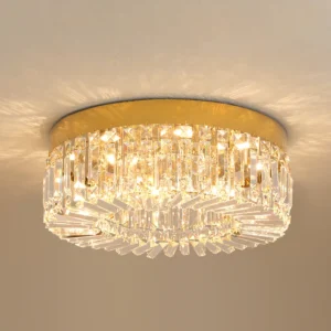 Luxury Crystal LED Ceiling Light – Modern Gold Chandelier Fixture (40–50 cm)
