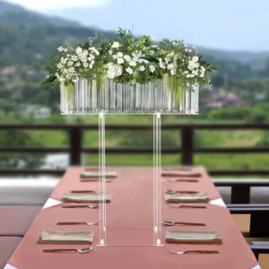 Crystal Acrylic Flower Stand – Clear Wedding Floral Centerpiece Display